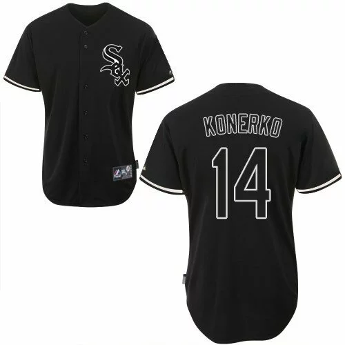 #14 Chicago White Sox Paul Konerko Authentic Jersey: Black Men's Baseball Fashion6630326