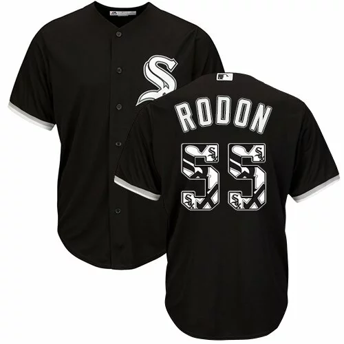 #55 Chicago White Sox Carlos Rodon Authentic Jersey: Black Men's Baseball Team Logo Fashion Cool Base6652013