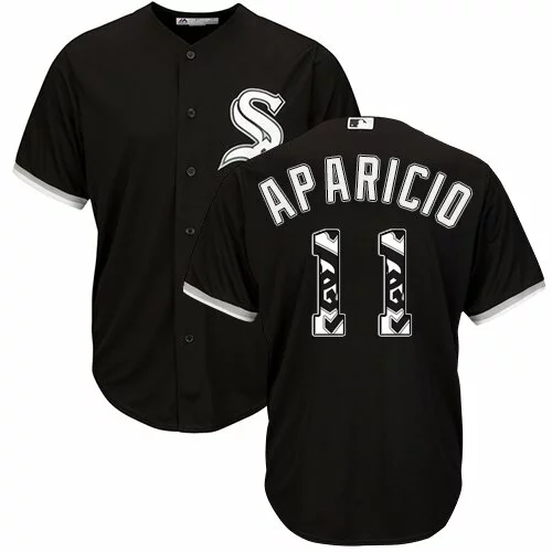 #11 Chicago White Sox Luis Aparicio Authentic Jersey: Black Men's Baseball Team Logo Fashion Cool Base1222013