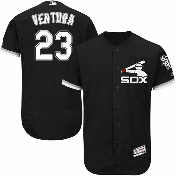 #23 Chicago White Sox Robin Ventura Authentic Jersey: Black Men's Baseball Alternate Cool Base5570326