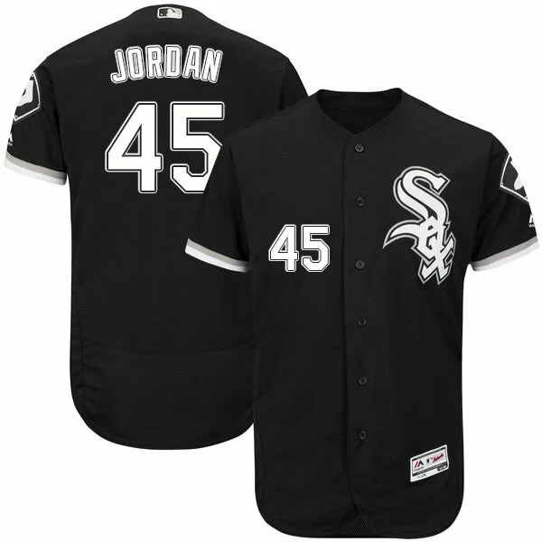 #45 Chicago White Sox Michael Jordan Authentic Jersey: Black Men's Baseball Flexbase Collection6610326