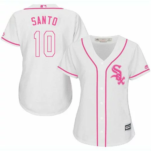 #10 Chicago White Sox Ron Santo Authentic Jersey: White Women's Baseball Fashion Cool Base4751553