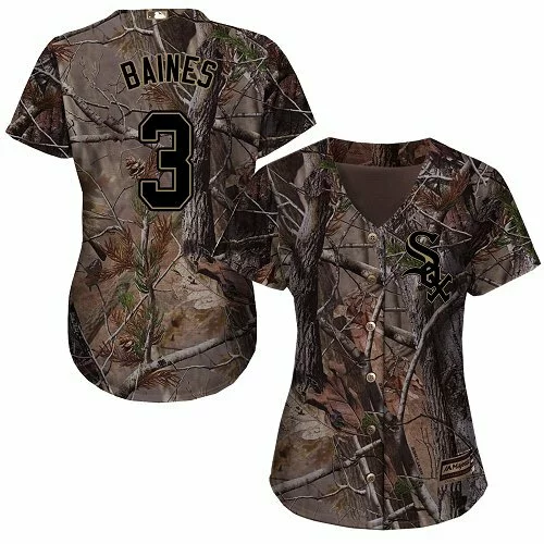 #3 Chicago White Sox Harold Baines Authentic Jersey: Camo Women's Baseball Realtree Collection Flex Base3352028