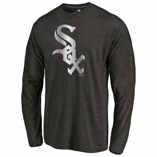 Baseball Chicago White Sox Platinum Collection Long Sleeve Tri-Blend T-Shirt - Grey